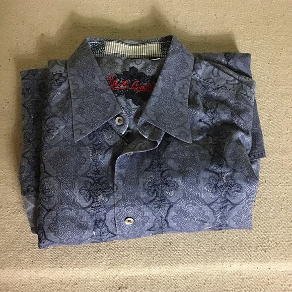 Robert Graham Men’s Button Down Blue floral Print Flip Cuff  Shirt Sz. 2XL EUC - Picture 13 of 13